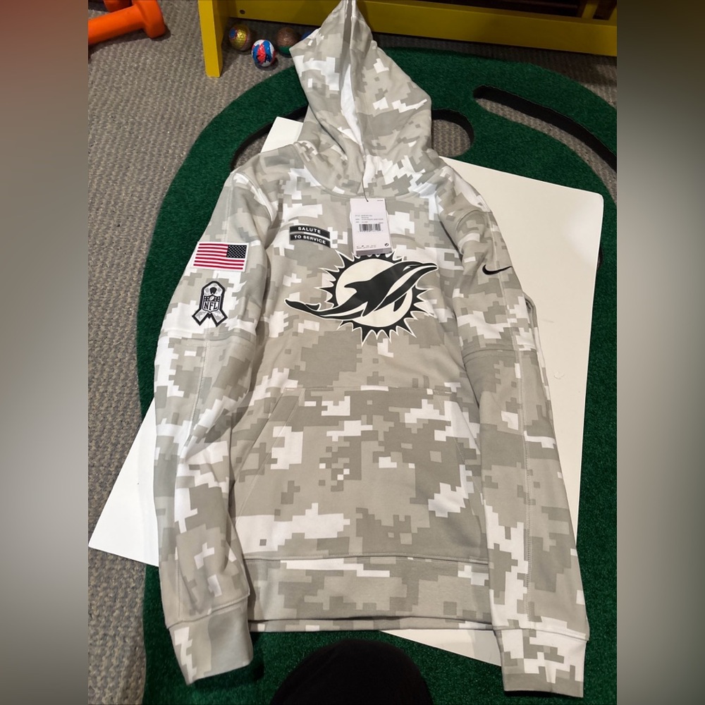 Nike Kids Miami Dolphins Camo Hoodie Size XL 18/20 Authentic NFL
